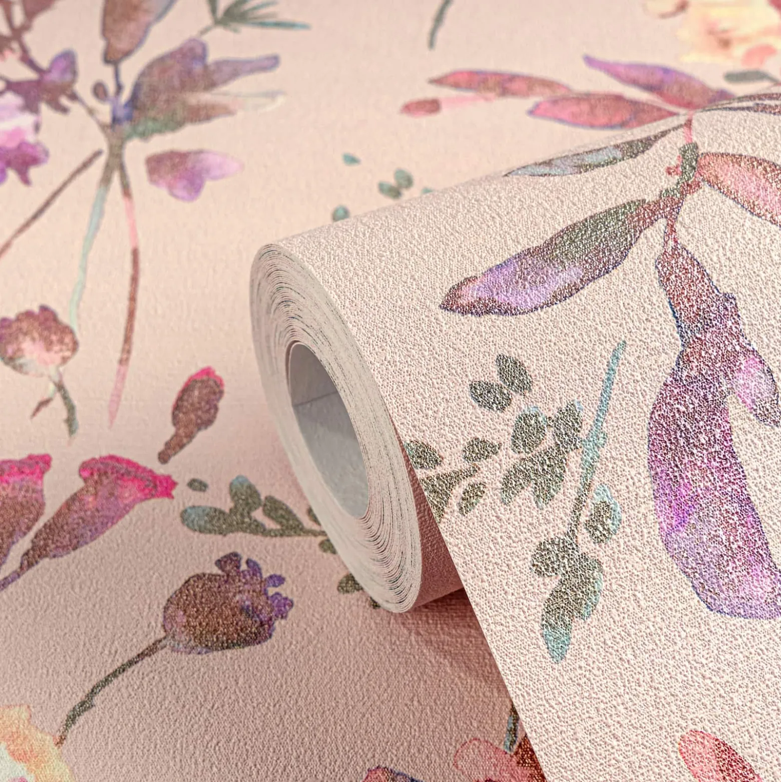 Vliestapete Floral Vintage Rosa Grün Lila 79061-3