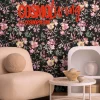 Vliestapete Floral Vintage Schwarz Rosa 79061-2