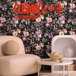 Vliestapete Floral Vintage Schwarz Rosa 79061-2