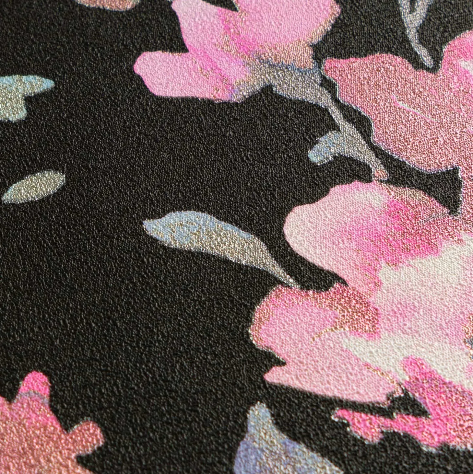 Vliestapete Floral Vintage Schwarz Rosa 79061-2