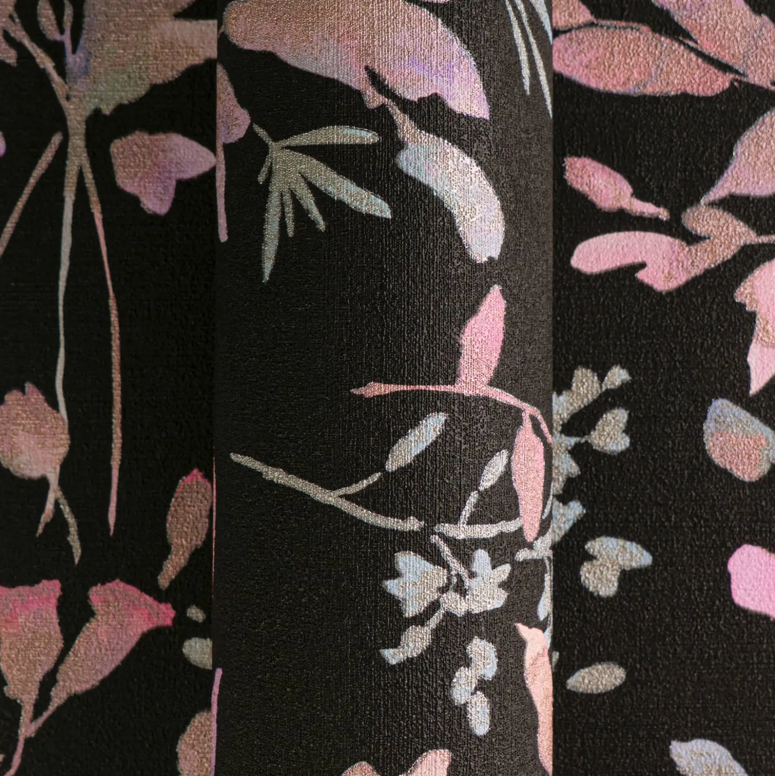 Vliestapete Floral Vintage Schwarz Rosa 79061-2