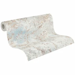 Vliestapete Floral Weiß Grau Beige Blau 39650-2