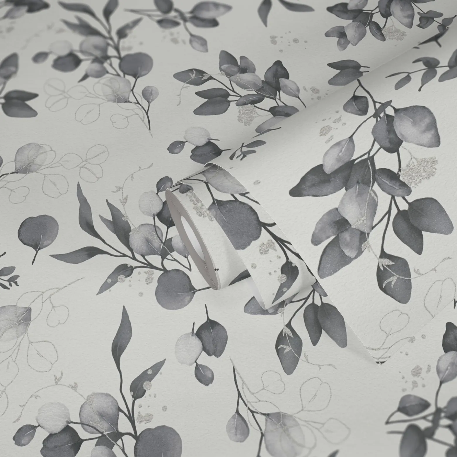 Vliestapete Floral Weiß Grau Silber Metallic 39768-6