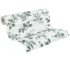 Vliestapete Floral Weiß Grün Silber Metallic 39768-2
