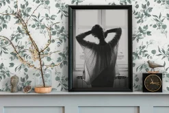 Vliestapete Floral Weiß Grün Silber Metallic 39768-2