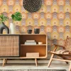 Vliestapete Floral Wellen Blumen Gelb Orange 39539-5