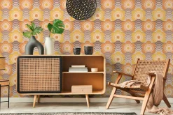 Vliestapete Floral Wellen Blumen Gelb Orange 39539-5