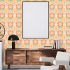 Vliestapete Floral Wellen Blumen Apricot Grün 39539-4