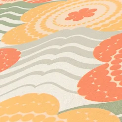 Vliestapete Floral Wellen Blumen Apricot Grün 39539-4