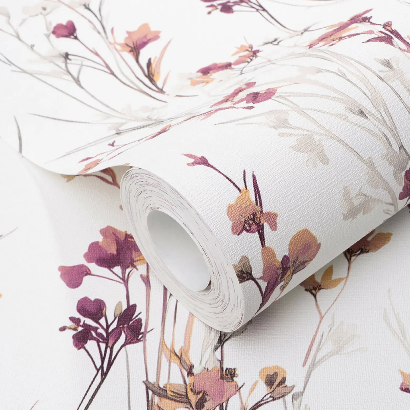Vliestapete Floral Wildblumen Creme Lila Orange 10561-22