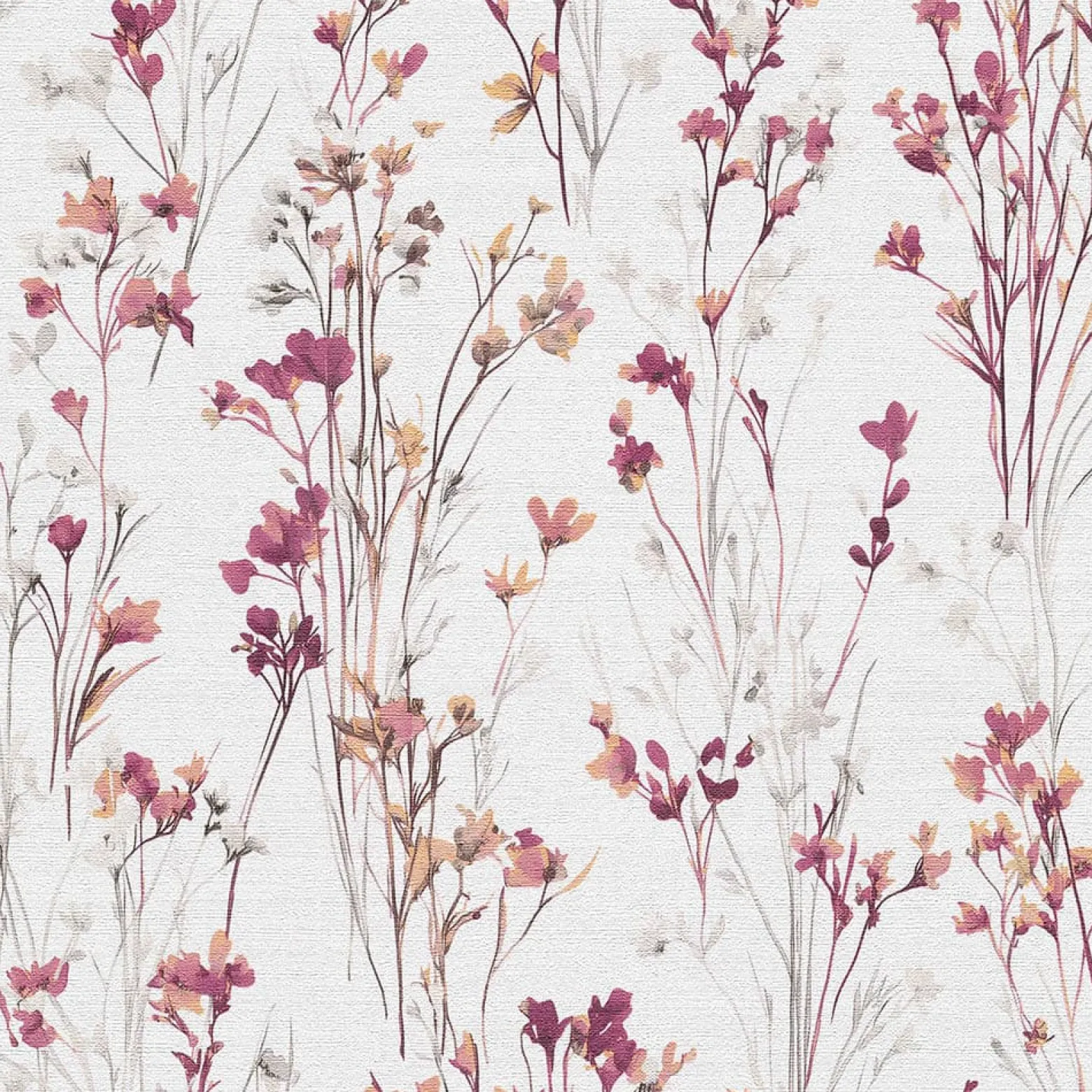 Vliestapete Floral Wildblumen Creme Lila Orange 10561-22