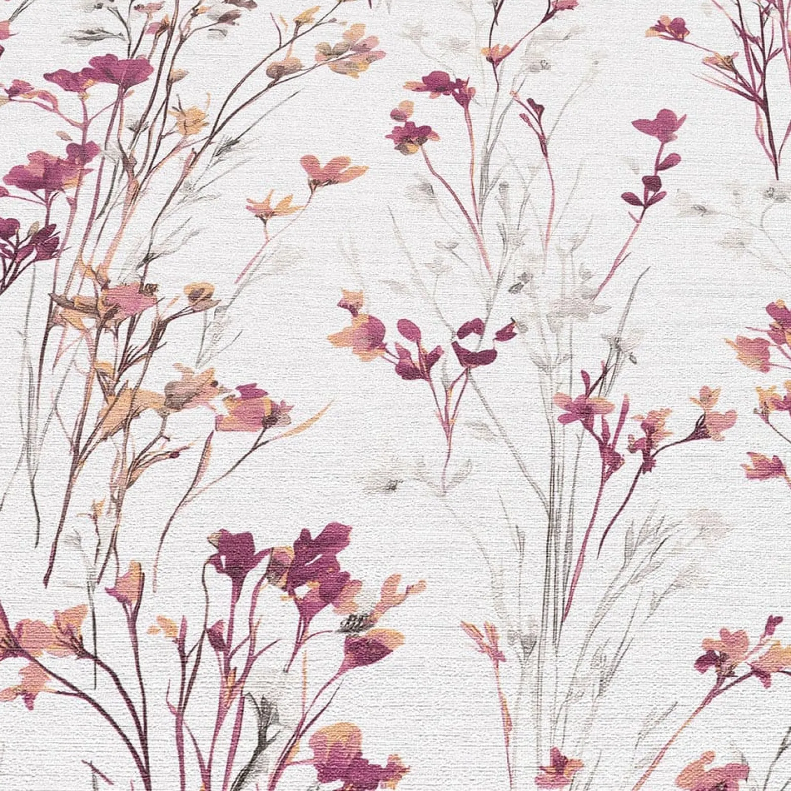 Vliestapete Floral Wildblumen Creme Lila Orange 10561-22