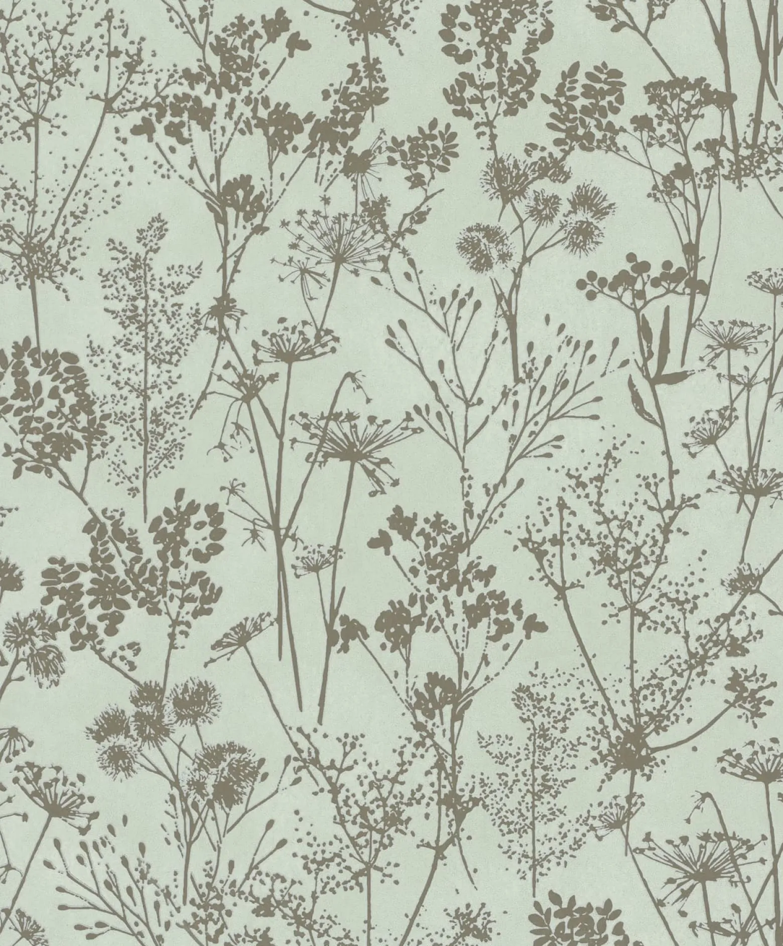 Vliestapete Floral Wildblumen Grün Gold Metallic 82465