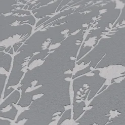 Vliestapete Floral Wildblumen Grau Silber Metallic 39546-3