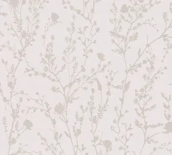 Vliestapete Floral Wildblumen Rosa Grau Metallic 39546-1