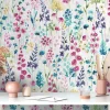 Vliestapete Floral Wildblumen Weiß Bunt 39606-1
