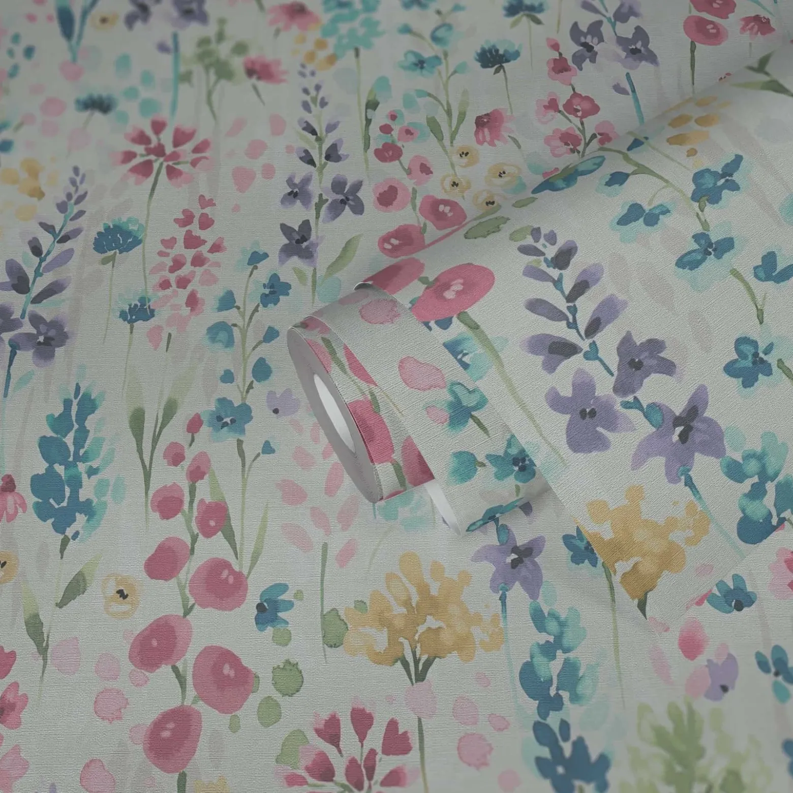 Vliestapete Floral Wildblumen Weiß Bunt 39606-1