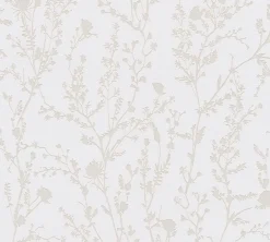 Vliestapete Floral Wildblumen Blau Grau Metallic 39546-2