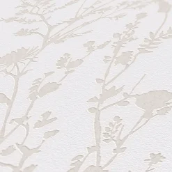 Vliestapete Floral Wildblumen Blau Grau Metallic 39546-2