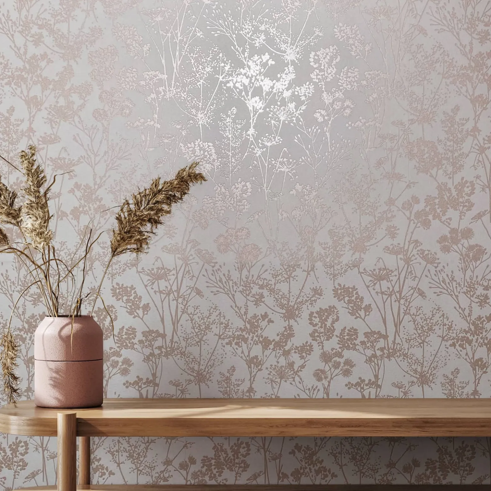 Vliestapete Floral Wildblumen Creme Gold Metallic 82463
