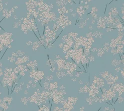 Vliestapete Floral Zweige Blau Beige Metallic 39548-5