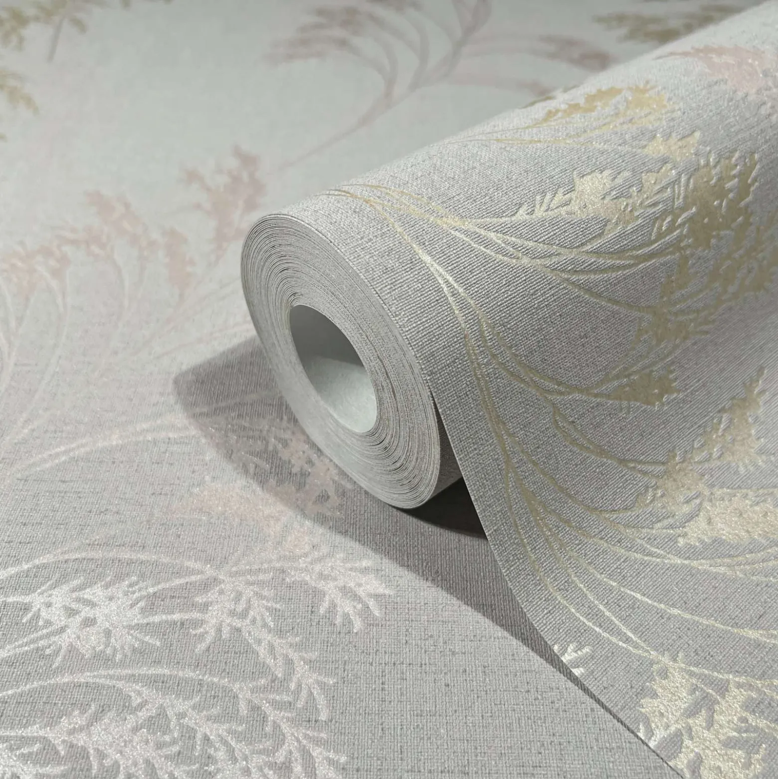Vliestapete Floral Zweige Grau Gold Metallic 82343