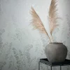 Vliestapete Floral Zweige Weiß Silber Metallic 82342