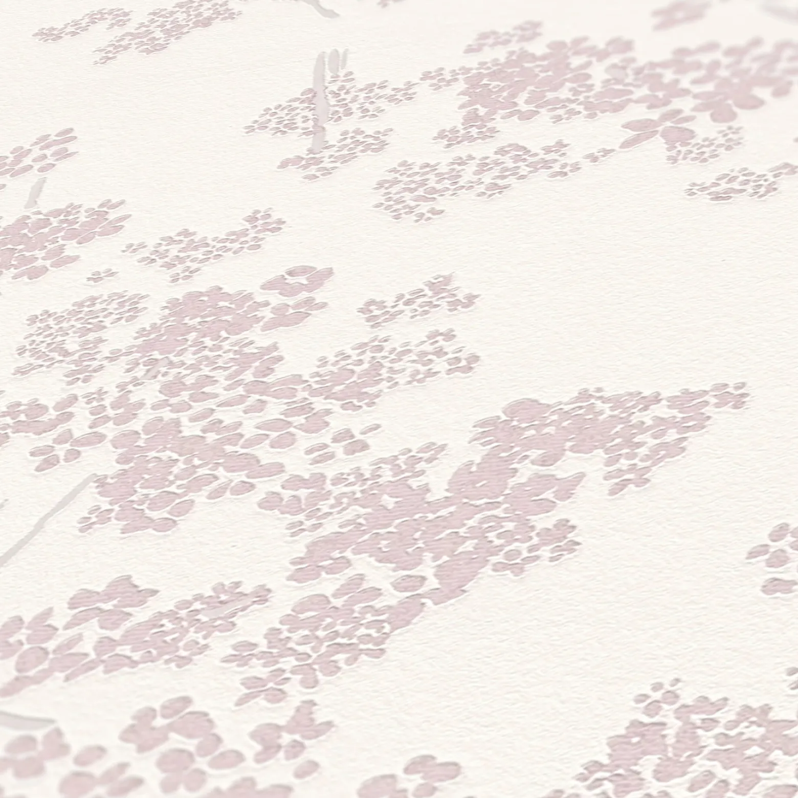 Vliestapete Floral Zweige Weiß Rosa Metallic 39548-1