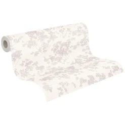 Vliestapete Floral Zweige Weiß Rosa Metallic 39548-1