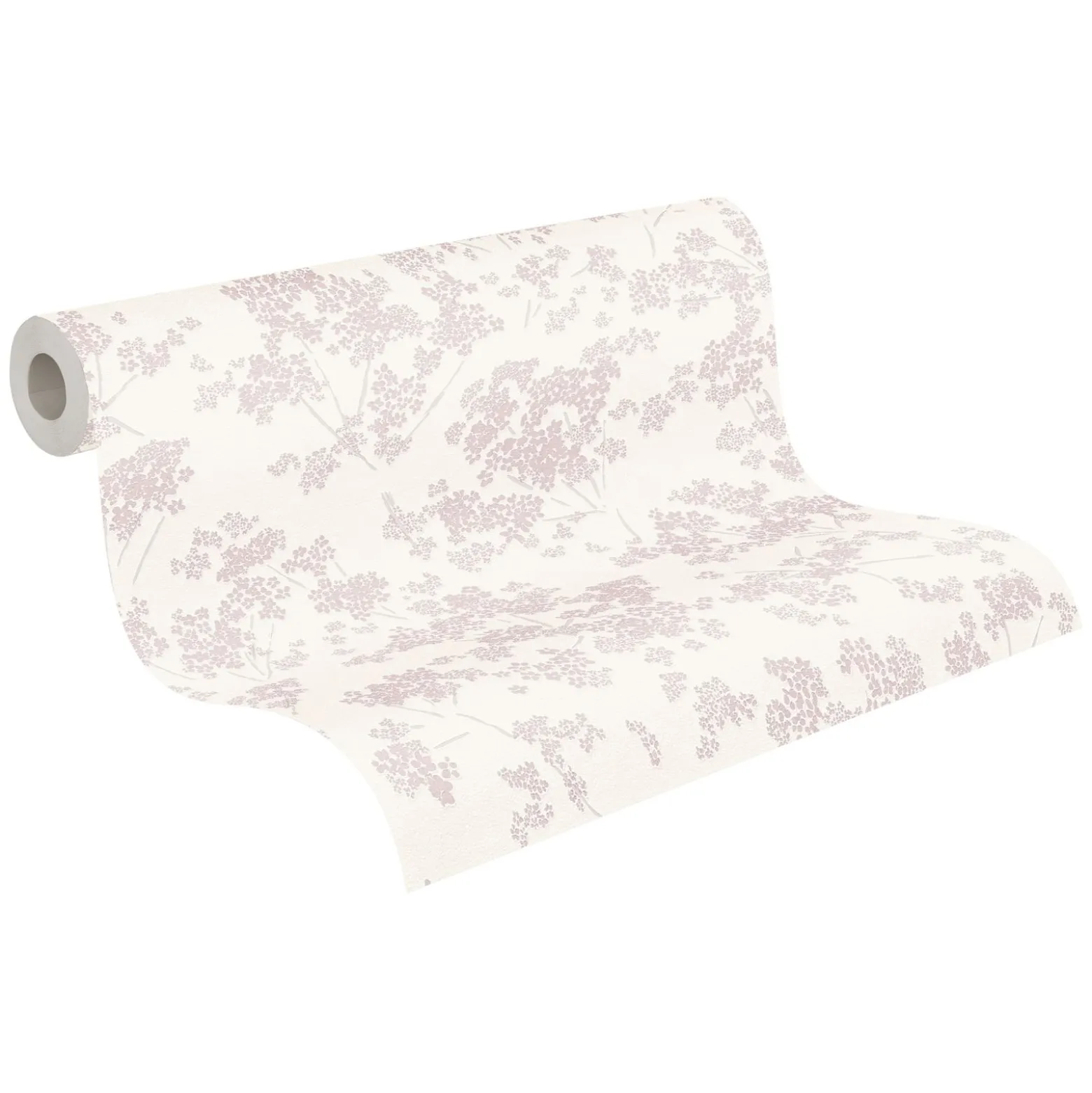 Vliestapete Floral Zweige Weiß Rosa Metallic 39548-1