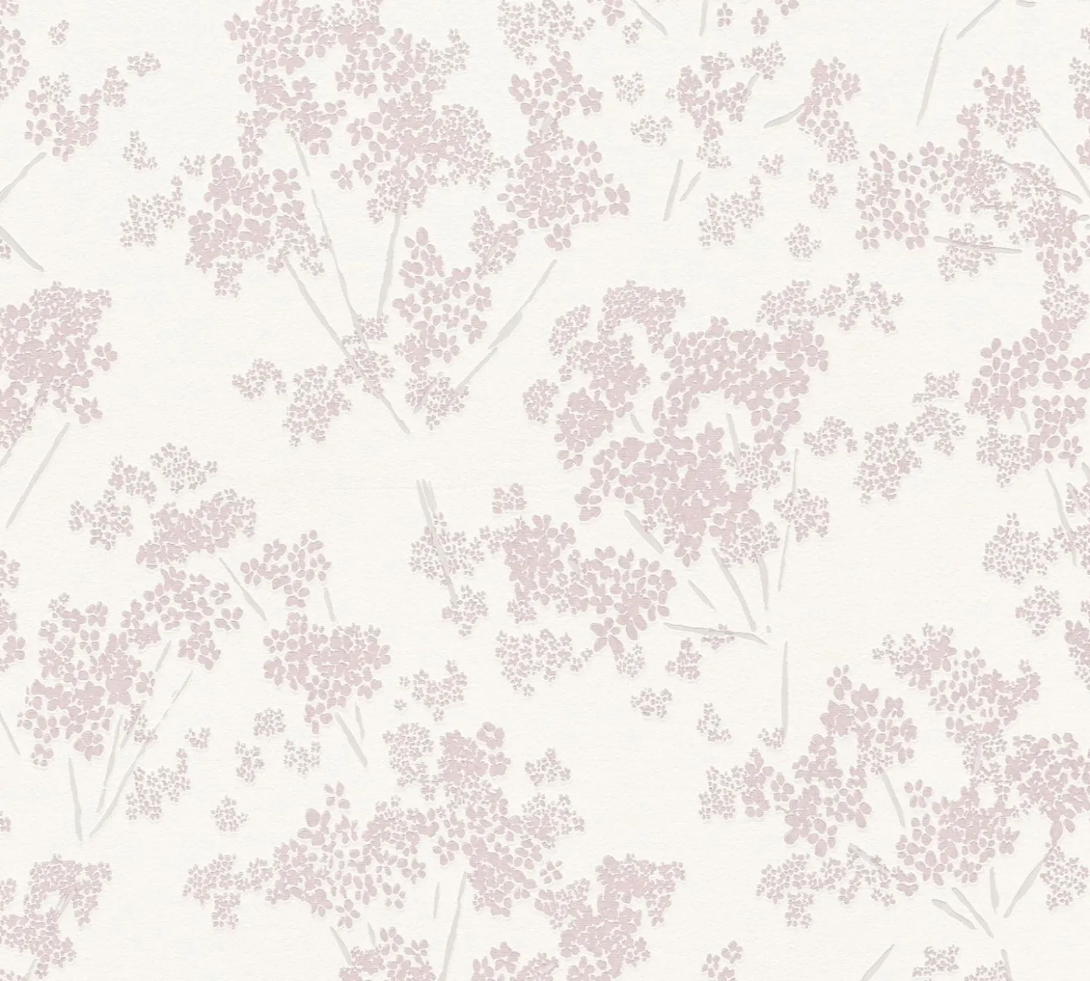 Vliestapete Floral Zweige Weiß Rosa Metallic 39548-1