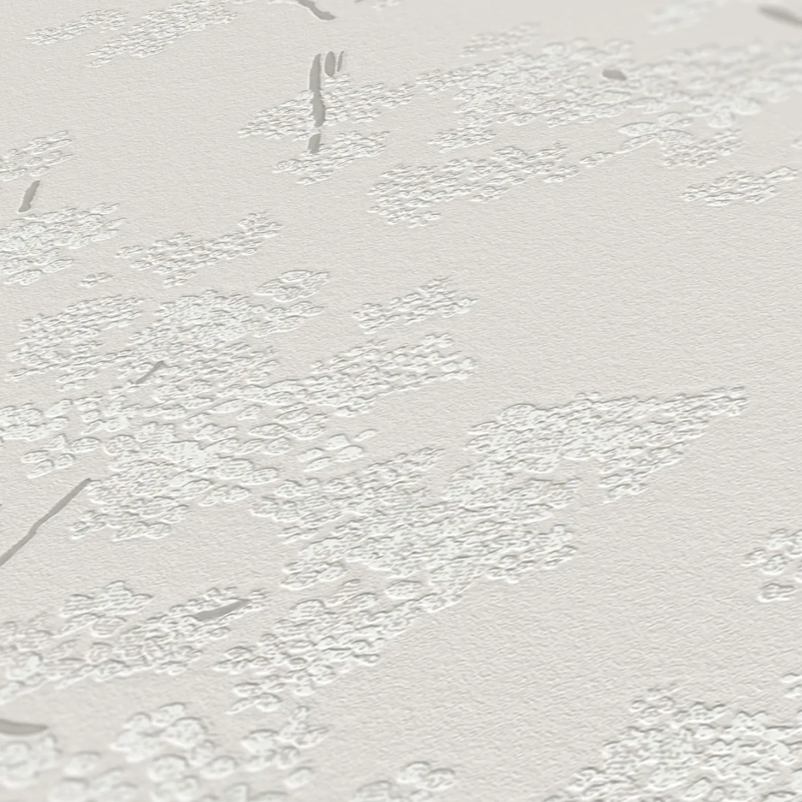 Vliestapete Floral Zweige Weiß Silber Metallic 39548-4