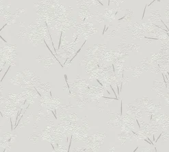 Vliestapete Floral Zweige Weiß Silber Metallic 39548-4