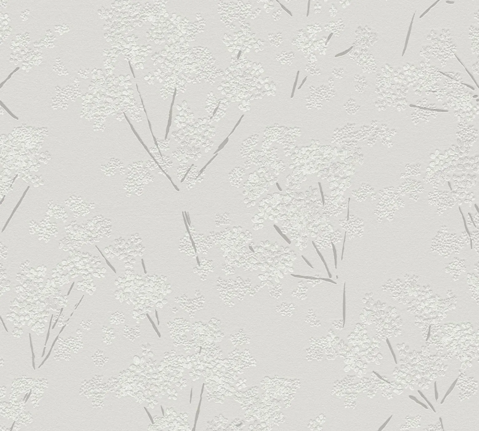 Vliestapete Floral Zweige Weiß Silber Metallic 39548-4