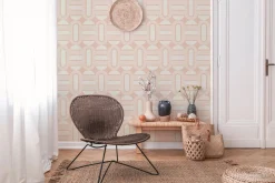 Vliestapete Formen Grafisch Rosa Creme 39536-5