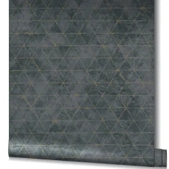 Vliestapete Geometrisch Anthrazit Gold Metallic 82425