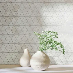 Vliestapete Geometrisch Creme Bronze Metallic 82424