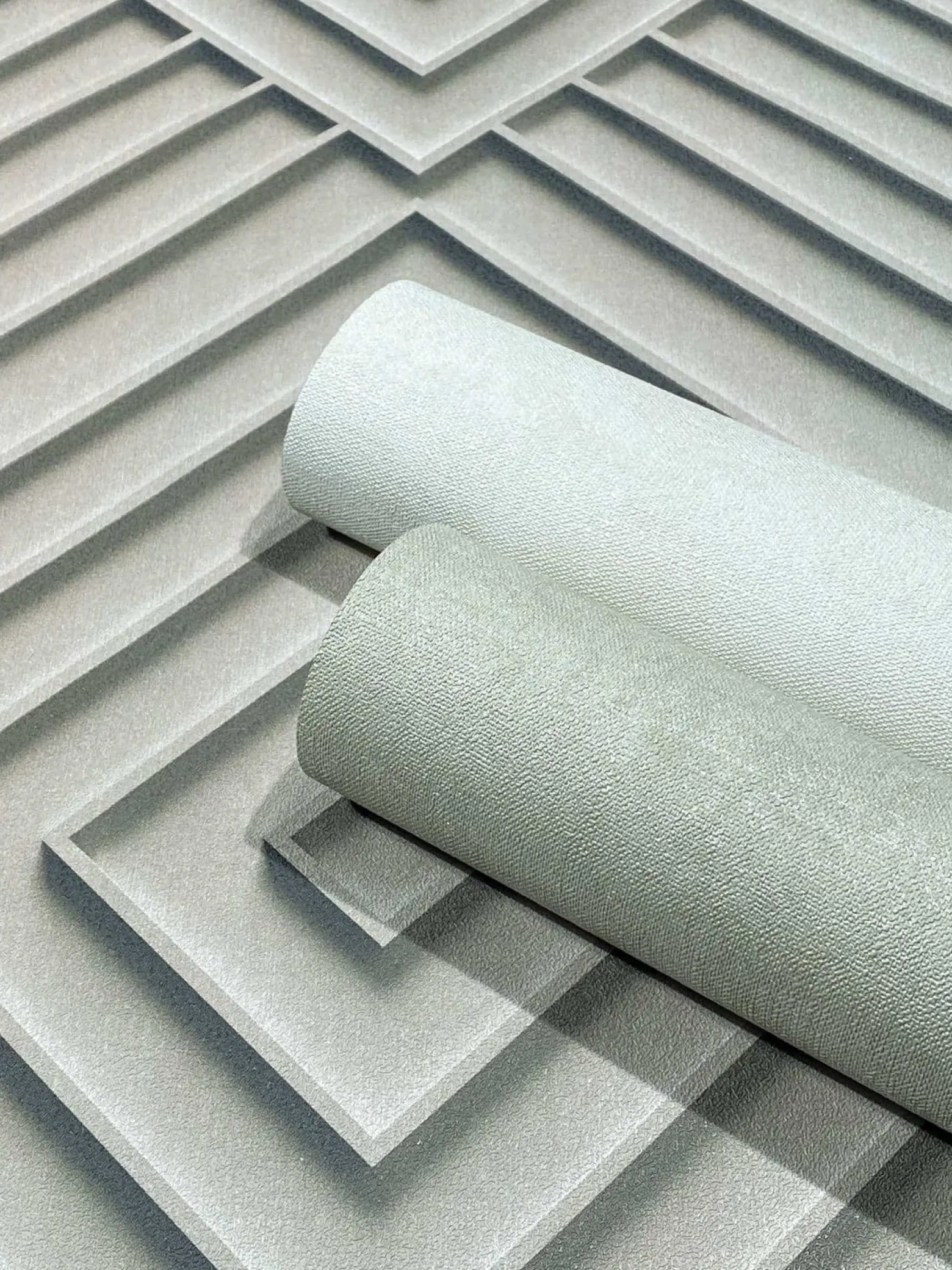 Vliestapete Geometrisch 3D Optik Raute Beige Grau 34484