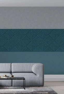 Vliestapete Geometrisch 3D Optik Raute Blau 34480