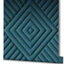 Vliestapete Geometrisch 3D Optik Raute Blau 34480