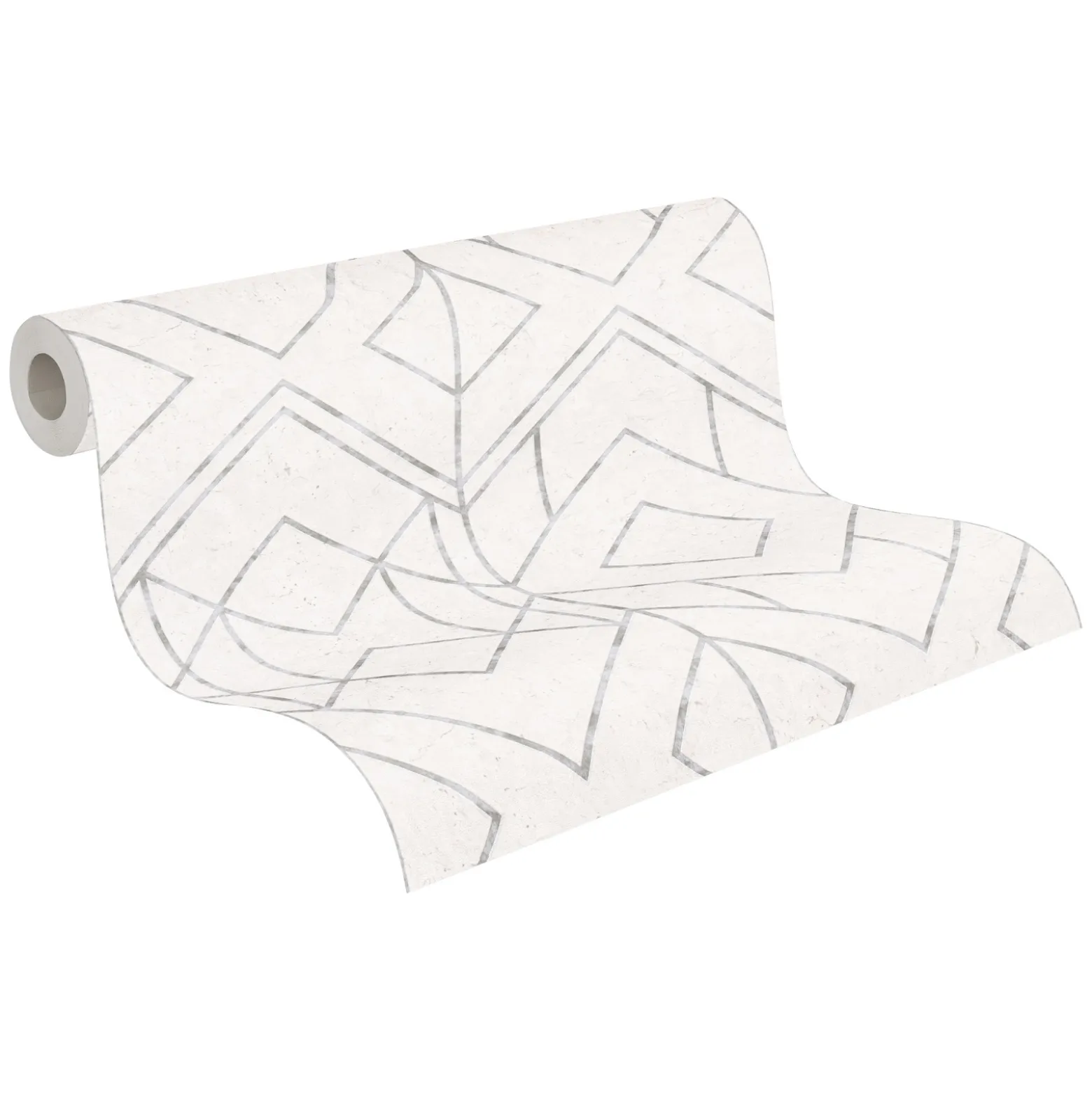 Vliestapete Geometrisch hellgrau silber Metallic 37869-1