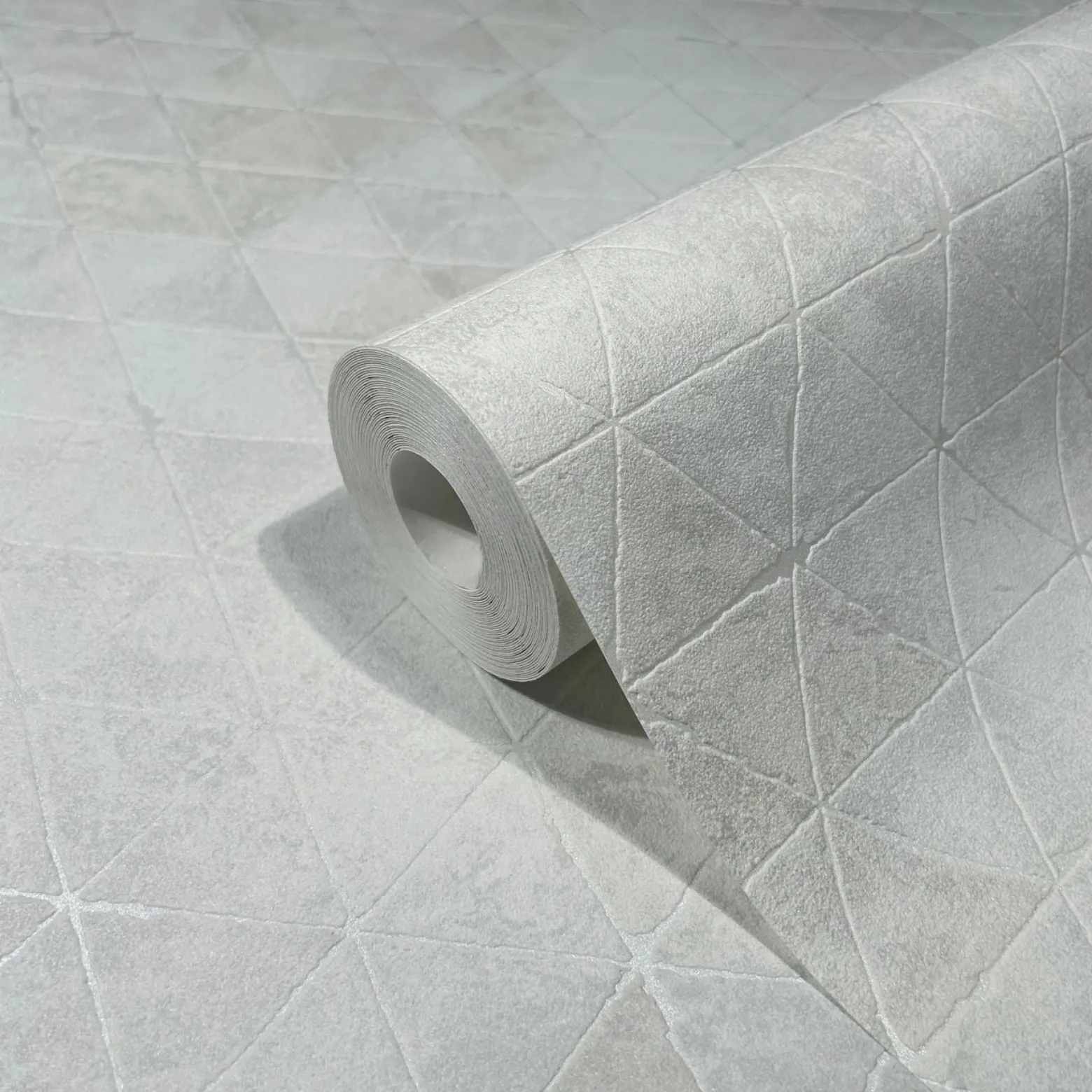 Vliestapete Geometrisch Hellgrau Creme Metallic 82422