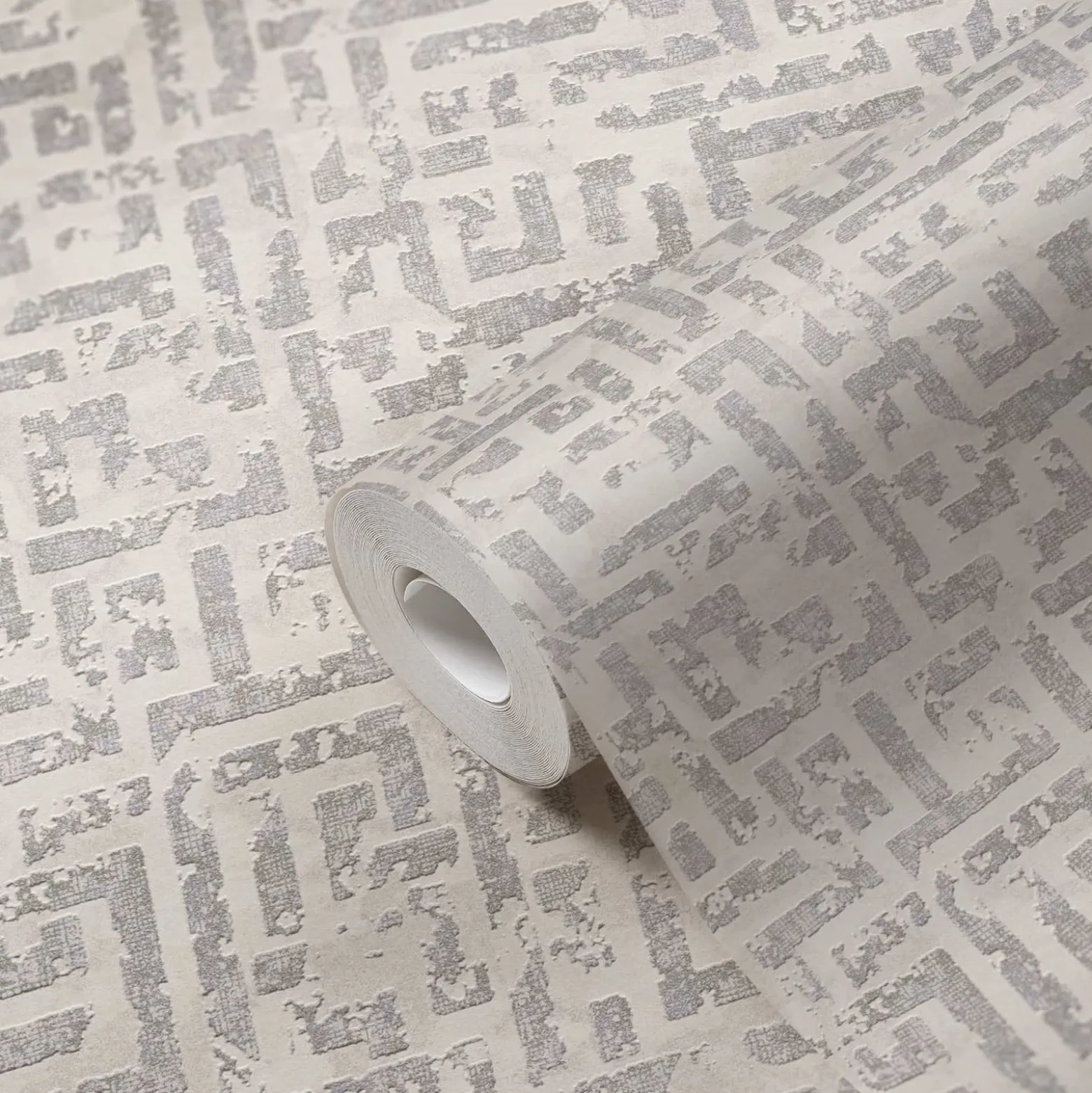 Vliestapete Geometrisch Labyrinth weiß silber 38695-1