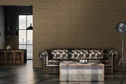 Vliestapete Geometrisch Labyrinth braun gold 38695-5