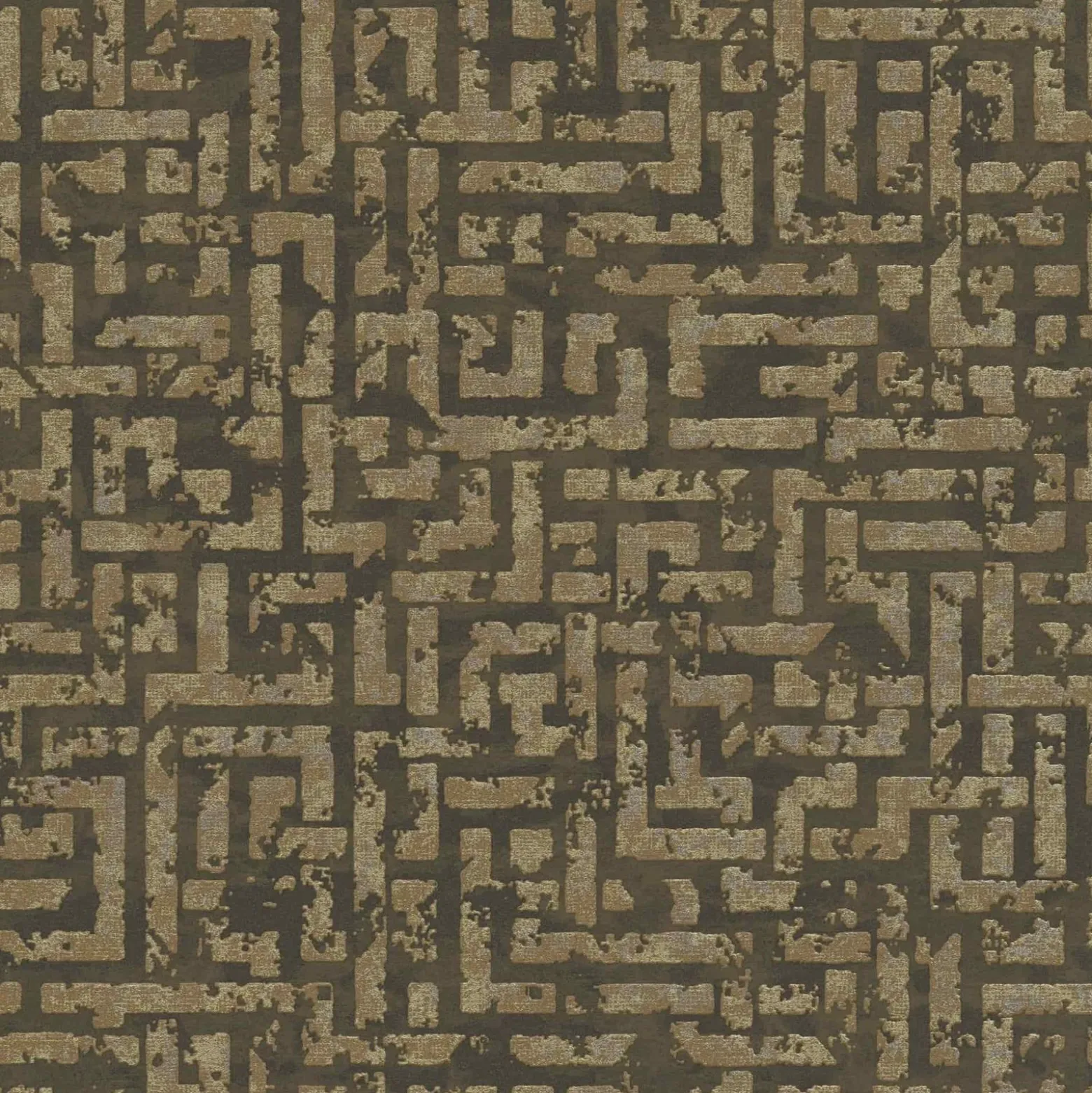 Vliestapete Geometrisch Labyrinth braun gold 38695-5