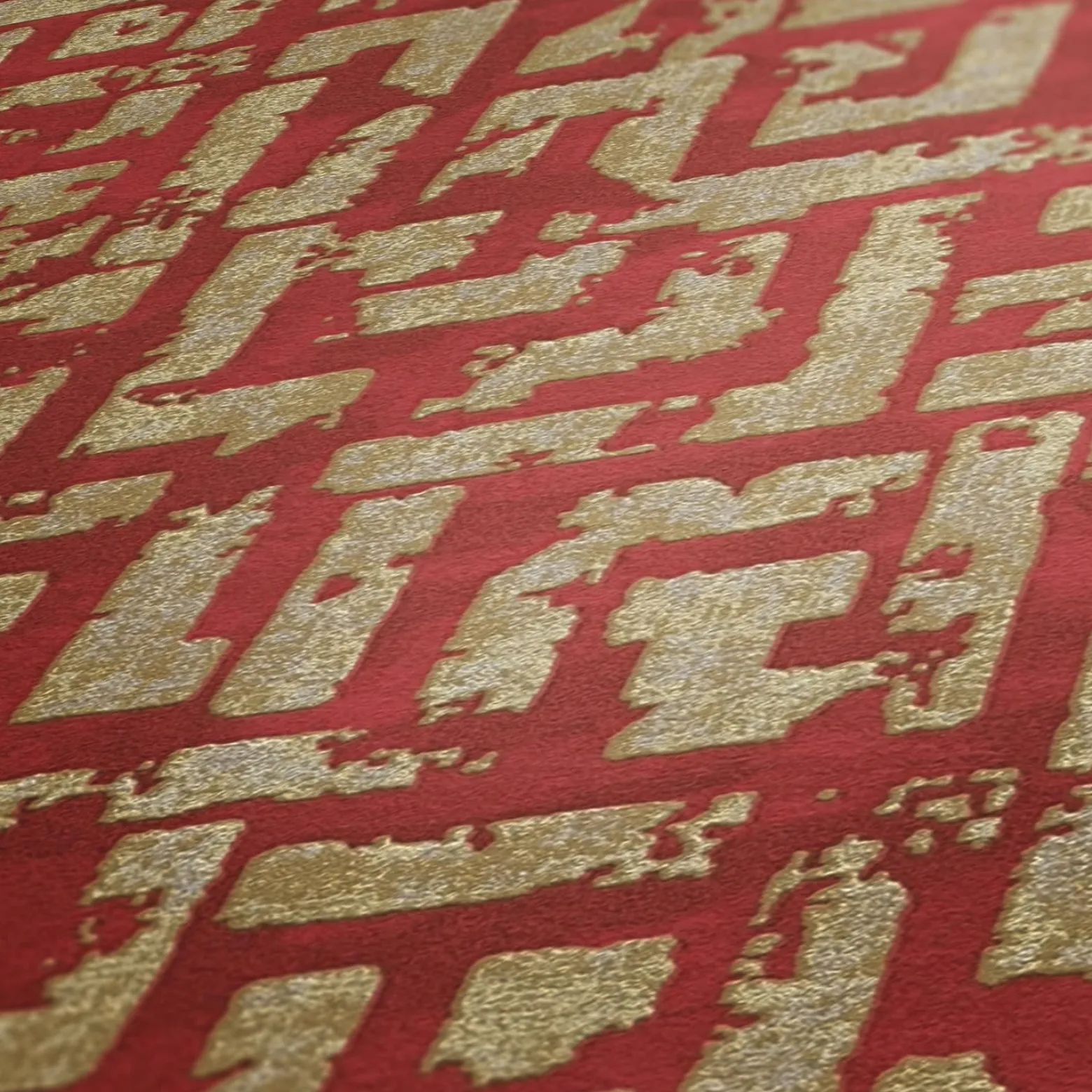 Vliestapete Geometrisch Labyrinth rot gold 38695-4