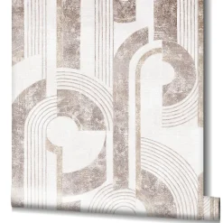 Vliestapete Geometrisch Linien Creme Beige Braun 81631