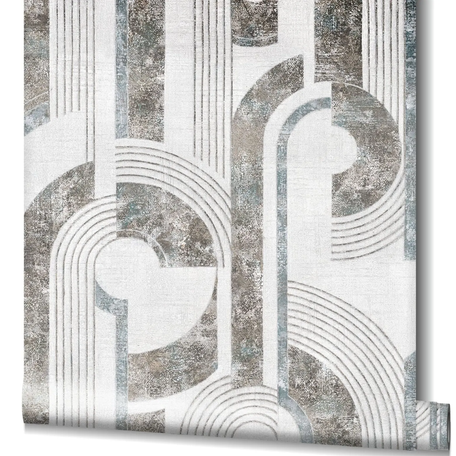 Vliestapete Geometrisch Linien Creme Blau Grau 81630