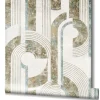 Vliestapete Geometrisch Linien Creme Beige Blau 81629