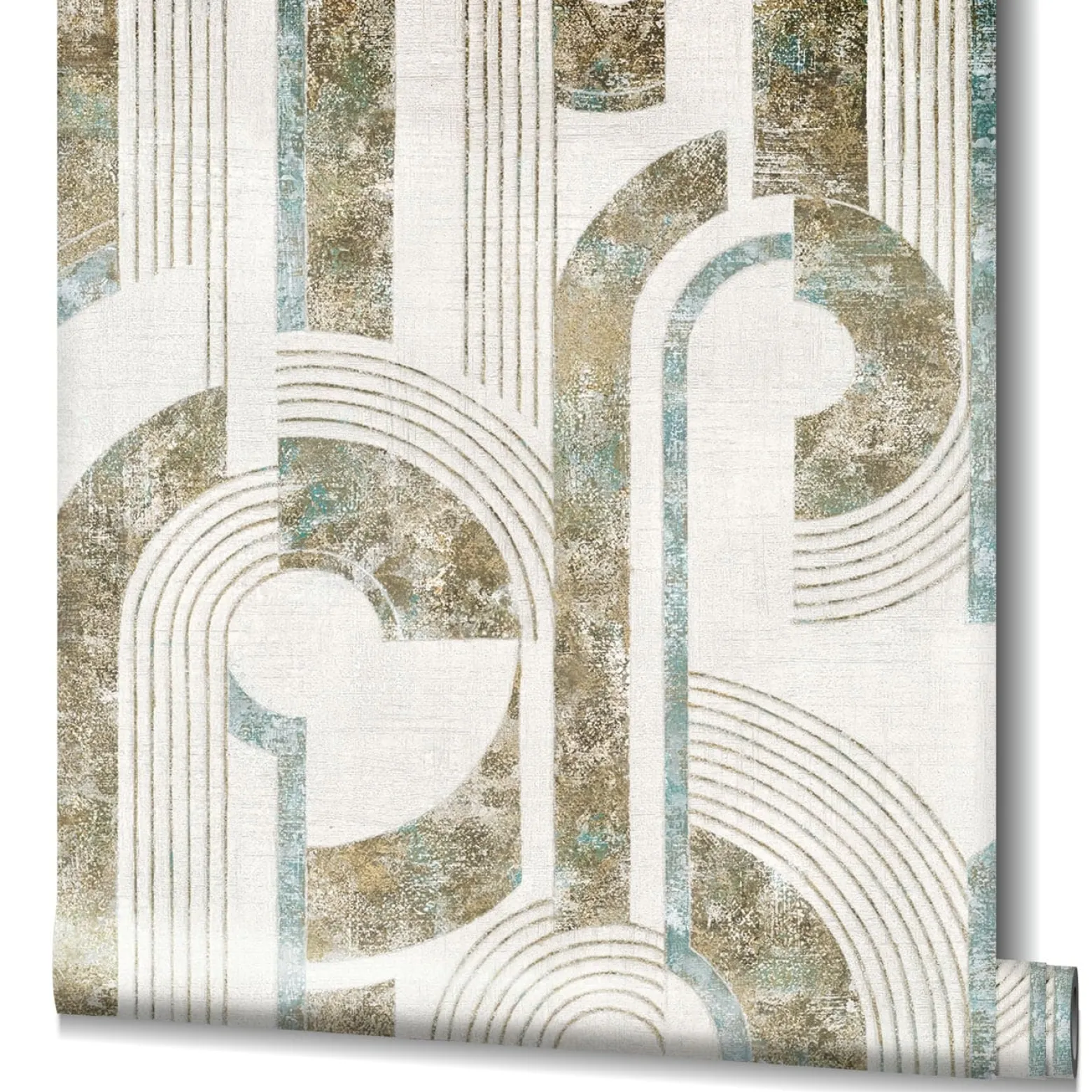 Vliestapete Geometrisch Linien Creme Beige Blau 81629